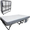 75" x 31" Foldable Bed with Memory Foam Mattress Guest Bed Metal Frame w/ Wheel