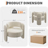 Oversized Barrel Accent Chair Modern Chenille Armchair Round Chair Living Room