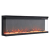 3Sided Electric Media Fireplace Wall Recessed Inset Fire Glass Panoramic 50 60''