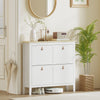 4 Drawer Shoe Cabinet with Flip Doors for Hallway, Entryway, White