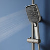 Square Thermostatic Shower Mixer Gunmetal Grey Rainfall Handset Knob Control