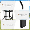 5 Pieces Patio Rattan Bistro Set Outdoor Bar Stool Set W/ 4 Chairs &1 Bar Table