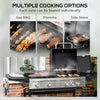 2-in-1 Gas BBQ and Plancha Grill with Side Burner, 12 kW Propane Gas Barbecue