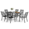 7 Pieces Garden Dining Set Outdoor Furniture Stackable Chairs Table for 6 Person