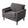 Modern Chenille Wingback Armchair Upholstered Accent Chair Single Sofa Wood Legs