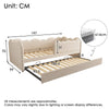 3FT SINGLE DAYBED WITH PULL OUT TRUNDLE CHILDREN KIDS JUNIOR TODDLER BED BEIGE