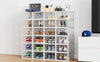 12 x Stackable Foldable Boxes Trainers Organiser Clear Plastic Shoe Storage Box