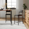 Counter Height Bar Stools Set of 2/4, Modern Faux Leather Bar Chairs with Back
