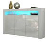 TV Unit | 155cm Sideboard | Cabinet | Cupboard | White High Gloss Doors Free LED
