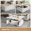 White Lift-Top Coffee Table with 2 Doors & Hidden Storage, Rectangular Table