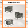 5 PCs Rattan Garden Furniture Set with Fire Pit Table Loveseat Sofa Grey