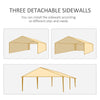 6m x 3m Garden Gazebo Marquee Canopy Party Tent Canopy Patio Black
