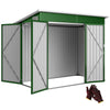 Outdoor Storage Shed, 7.5 x 4.3ft Metal Garden Shed, Green