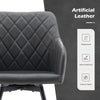 2 Swivel Faux Leather Dining Chairs Rotatable Metal Legs Kitchen Chairs Modern