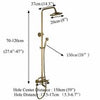 Antique Brass Bathroom Shower Mixer Taps Set Rain Round Twin Head Exposed Valve