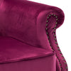 Curved Scallop Back Armchair Wingback Velvet Chesterfield Chair Rivets Arm Sofa