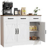 Sideboard Kitchen Cabinet with 3 Drawers and 3 Doors Wooden Storage Cupboard Lxg