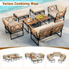 Metal Sectional Sofa Set w/ Cushions & Bungee Rope Seat