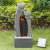 Garden Water Feature Outdoor Solar Powered LED Fountain 3-Tier Waterfall Teamson