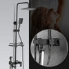 Exposed Shower Taps Mixer Valve Black Bathroom Square Twin Head Bar Shower Set