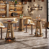 Round Bar Table, 39.4" H High Top Bistro Table with Storage for Living Room,