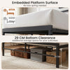 Double Size Metal Platform Bed with Storage Shelves