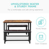 Dining Set for 4 Wood Top Table and 2 PU Leather Upholstered Bench Small Kitchen