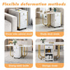 Folding Dining Table Rolling Drop Leaf Table with Drawers Cabinet Kitchen Table