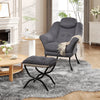 Comfy Armchair with Footstool, Lazy Chair with Footstool Accent Sofa Chair