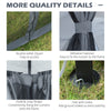3 x 3.6m Hardtop Gazebo Canopy w/ Aluminium Frame Netting & Curtains