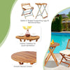Outdoor Acacia Wood Chair and Table Set With Padded Cushion