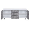 Sydney Large High Gloss Sideboard In White And Concrete Effect