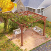 3.3 x 3.3 m Wooden Graden Pergola Gazebo Grape Trellis with Stable Structure