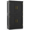 Kitchen Cupboard Cabinet Bathroom Floor Storage Cabinet-Black