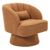360° Swivel Accent Chair Upholstered Barrel Chair w/Striped Backrest Living Room