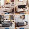 51" Upholstered Ottoman Bench – Storage Bench for Bedroom End of Bed Grey Fabric