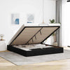 Ottoman Bed Frame without Mattress Black Super King Fabric