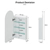 Bathroom Mirror Cabinet with Arched Semi-Recessed Medicine Storage Cabinet Silve