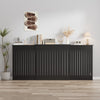 Radiator Cover Vertical Slat Modern Stylish MDF Wood White Black Cabinet Shelf