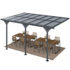 Outdoor Patio Wall-mounted 4.35 x 3(m) Gazebo Pergola, Aluminum Post, PC Roof