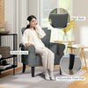 Upholstered Modern Accent Chair, Armchair with Wood Legs, Grey