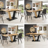 Extendable Dining Table w/ Wood Effect Tabletop, Height Adjustable Kitchen Table