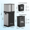 32L Triple Recycling Bin for Kitchen, Two 6L Removeable Inner Bins, VonHaus