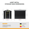 Metal Garden Shed 6 x 8ft Outdoor Storage House Waterproof Sheds Lockable Doors