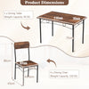 COSTWAY 5-Piece Industrial Kitchen Furniture Dining Table Set for 4-Coffee