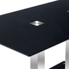 Jet Large Black Glass Dining Table With Chrome Supports