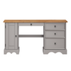 Corona Computer Desk Grey Straight Office Solid Wooden Pine Dressing Table Wood