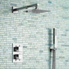 Concealed Thermostatic Shower Mixer Square Black Bathroom Twin Head Valve Set