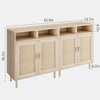 Set of 2 Modern Rattan Sideboard Cabinets – Buffet Storage with Shelves for Home