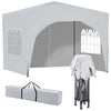 Pop Up Gazebo 3X3M Awning Canopy Party Tent Marquee 4 Sides Garden Outdoor White